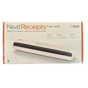NeatReceipts Mac Mobile Scanner Digital Filing System White Portable‎ NM01-MAC